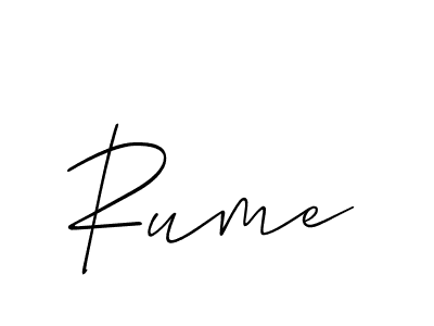 Also You can easily find your signature by using the search form. We will create Rume name handwritten signature images for you free of cost using Allison_Script sign style. Rume signature style 2 images and pictures png