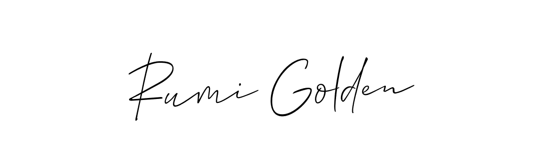 Use a signature maker to create a handwritten signature online. With this signature software, you can design (Allison_Script) your own signature for name Rumi Golden. Rumi Golden signature style 2 images and pictures png