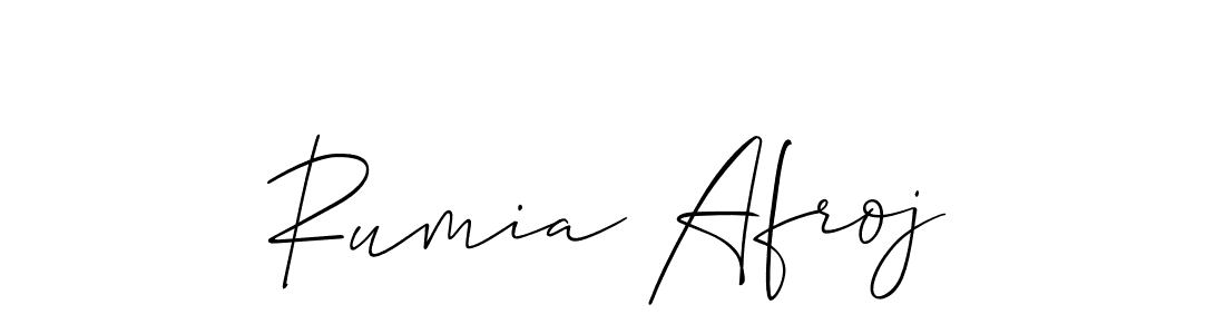 It looks lik you need a new signature style for name Rumia Afroj. Design unique handwritten (Allison_Script) signature with our free signature maker in just a few clicks. Rumia Afroj signature style 2 images and pictures png