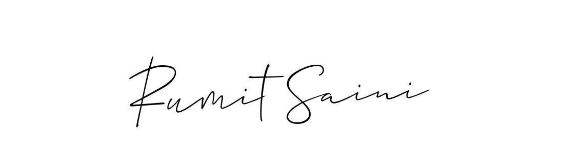 Rumit Saini stylish signature style. Best Handwritten Sign (Allison_Script) for my name. Handwritten Signature Collection Ideas for my name Rumit Saini. Rumit Saini signature style 2 images and pictures png