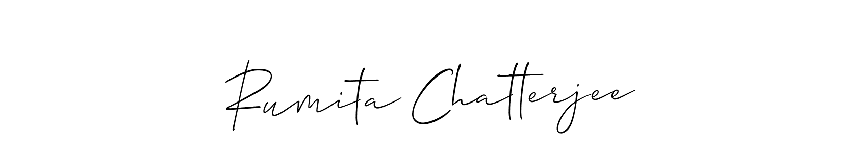 How to make Rumita Chatterjee signature? Allison_Script is a professional autograph style. Create handwritten signature for Rumita Chatterjee name. Rumita Chatterjee signature style 2 images and pictures png