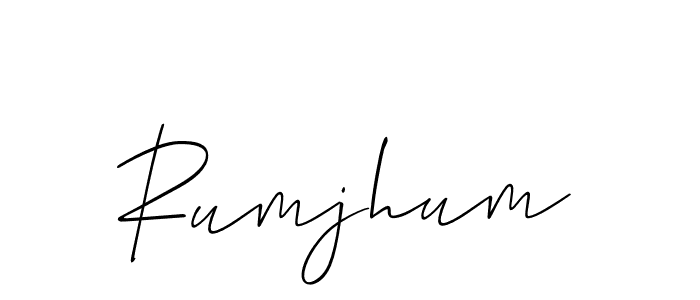 You should practise on your own different ways (Allison_Script) to write your name (Rumjhum) in signature. don't let someone else do it for you. Rumjhum signature style 2 images and pictures png
