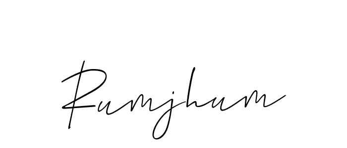 Also You can easily find your signature by using the search form. We will create Rumjhum name handwritten signature images for you free of cost using Allison_Script sign style. Rumjhum signature style 2 images and pictures png