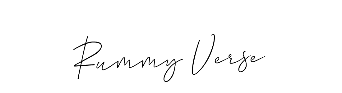 if you are searching for the best signature style for your name Rummy Verse. so please give up your signature search. here we have designed multiple signature styles  using Allison_Script. Rummy Verse signature style 2 images and pictures png