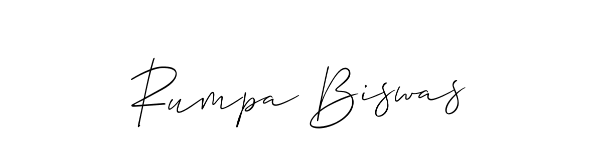 Create a beautiful signature design for name Rumpa Biswas. With this signature (Allison_Script) fonts, you can make a handwritten signature for free. Rumpa Biswas signature style 2 images and pictures png