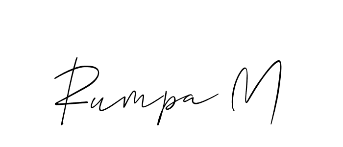 Once you've used our free online signature maker to create your best signature Allison_Script style, it's time to enjoy all of the benefits that Rumpa M name signing documents. Rumpa M signature style 2 images and pictures png