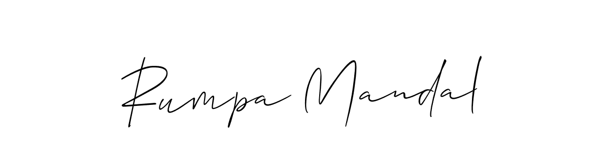 You should practise on your own different ways (Allison_Script) to write your name (Rumpa Mandal) in signature. don't let someone else do it for you. Rumpa Mandal signature style 2 images and pictures png