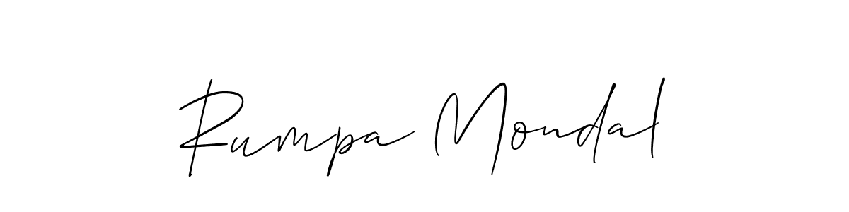 Also we have Rumpa Mondal name is the best signature style. Create professional handwritten signature collection using Allison_Script autograph style. Rumpa Mondal signature style 2 images and pictures png