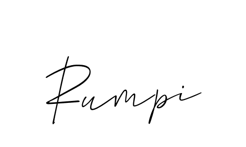 Design your own signature with our free online signature maker. With this signature software, you can create a handwritten (Allison_Script) signature for name Rumpi. Rumpi signature style 2 images and pictures png