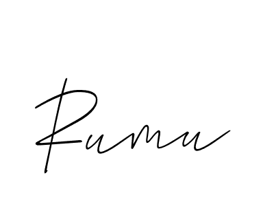 Rumu stylish signature style. Best Handwritten Sign (Allison_Script) for my name. Handwritten Signature Collection Ideas for my name Rumu. Rumu signature style 2 images and pictures png
