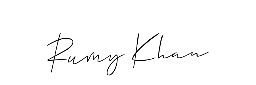 Design your own signature with our free online signature maker. With this signature software, you can create a handwritten (Allison_Script) signature for name Rumy Khan. Rumy Khan signature style 2 images and pictures png