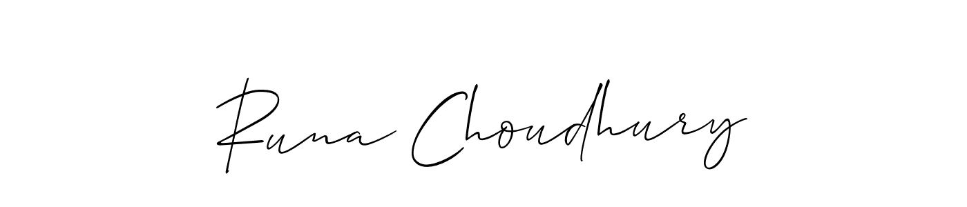 Design your own signature with our free online signature maker. With this signature software, you can create a handwritten (Allison_Script) signature for name Runa Choudhury. Runa Choudhury signature style 2 images and pictures png