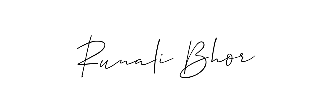 Also we have Runali Bhor name is the best signature style. Create professional handwritten signature collection using Allison_Script autograph style. Runali Bhor signature style 2 images and pictures png