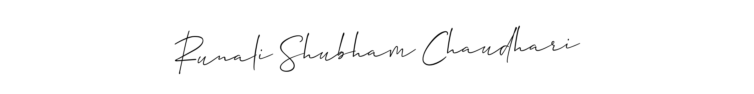 Once you've used our free online signature maker to create your best signature Allison_Script style, it's time to enjoy all of the benefits that Runali Shubham Chaudhari name signing documents. Runali Shubham Chaudhari signature style 2 images and pictures png