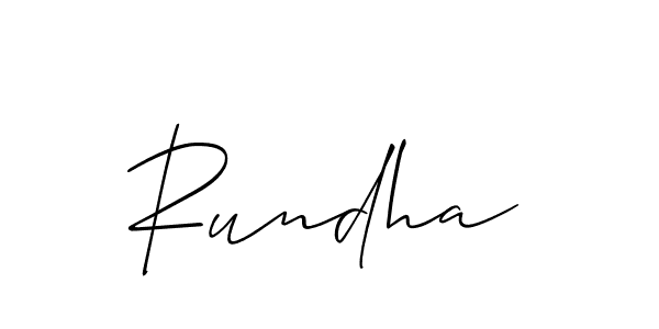 How to make Rundha signature? Allison_Script is a professional autograph style. Create handwritten signature for Rundha name. Rundha signature style 2 images and pictures png