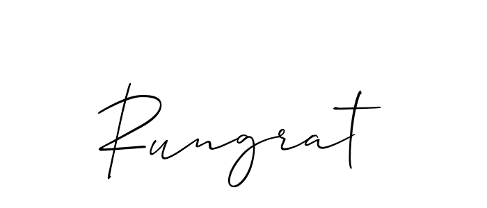 It looks lik you need a new signature style for name Rungrat. Design unique handwritten (Allison_Script) signature with our free signature maker in just a few clicks. Rungrat signature style 2 images and pictures png