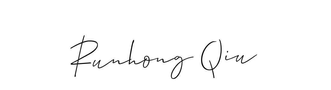 You should practise on your own different ways (Allison_Script) to write your name (Runhong Qiu) in signature. don't let someone else do it for you. Runhong Qiu signature style 2 images and pictures png
