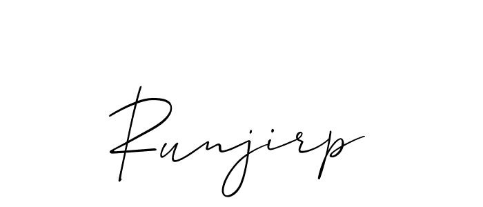 Also we have Runjirp name is the best signature style. Create professional handwritten signature collection using Allison_Script autograph style. Runjirp signature style 2 images and pictures png