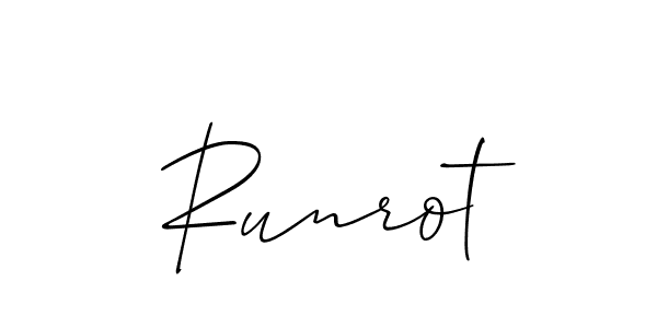 Use a signature maker to create a handwritten signature online. With this signature software, you can design (Allison_Script) your own signature for name Runrot. Runrot signature style 2 images and pictures png