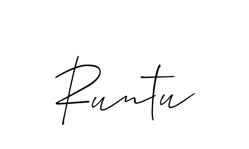 It looks lik you need a new signature style for name Runtu. Design unique handwritten (Allison_Script) signature with our free signature maker in just a few clicks. Runtu signature style 2 images and pictures png