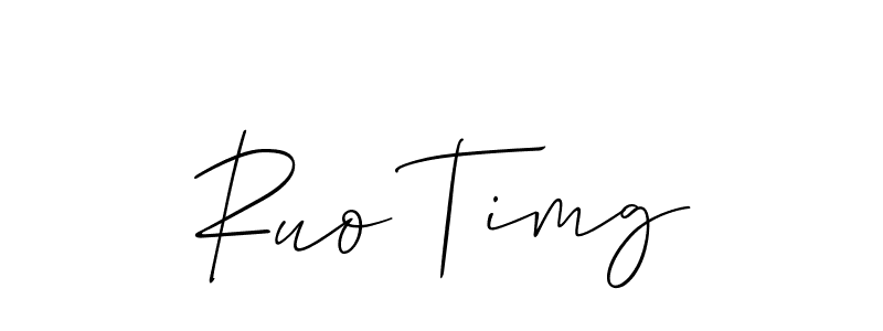 The best way (Allison_Script) to make a short signature is to pick only two or three words in your name. The name Ruo Timg include a total of six letters. For converting this name. Ruo Timg signature style 2 images and pictures png