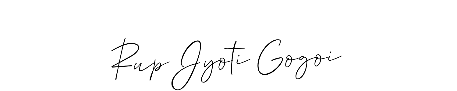 The best way (Allison_Script) to make a short signature is to pick only two or three words in your name. The name Rup Jyoti Gogoi include a total of six letters. For converting this name. Rup Jyoti Gogoi signature style 2 images and pictures png