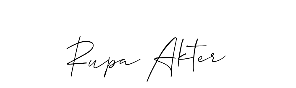 You should practise on your own different ways (Allison_Script) to write your name (Rupa Akter) in signature. don't let someone else do it for you. Rupa Akter signature style 2 images and pictures png