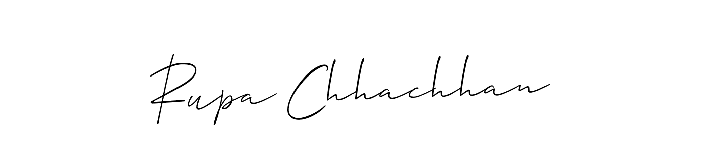 It looks lik you need a new signature style for name Rupa Chhachhan. Design unique handwritten (Allison_Script) signature with our free signature maker in just a few clicks. Rupa Chhachhan signature style 2 images and pictures png