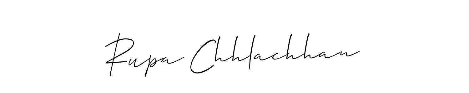 Create a beautiful signature design for name Rupa Chhlachhan. With this signature (Allison_Script) fonts, you can make a handwritten signature for free. Rupa Chhlachhan signature style 2 images and pictures png