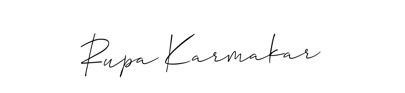 It looks lik you need a new signature style for name Rupa Karmakar. Design unique handwritten (Allison_Script) signature with our free signature maker in just a few clicks. Rupa Karmakar signature style 2 images and pictures png