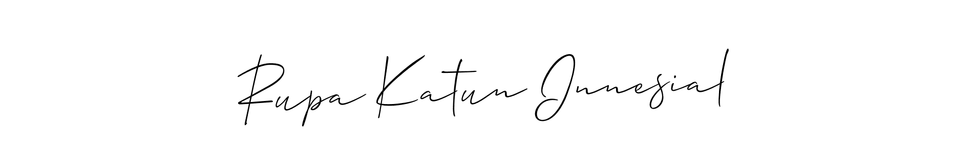 You should practise on your own different ways (Allison_Script) to write your name (Rupa Katun Innesial) in signature. don't let someone else do it for you. Rupa Katun Innesial signature style 2 images and pictures png