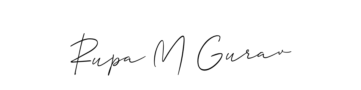 Design your own signature with our free online signature maker. With this signature software, you can create a handwritten (Allison_Script) signature for name Rupa M Gurav. Rupa M Gurav signature style 2 images and pictures png