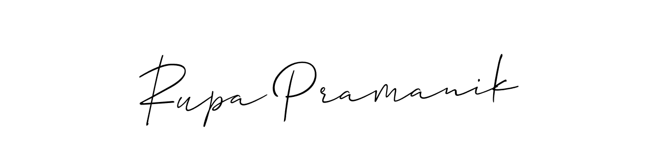 The best way (Allison_Script) to make a short signature is to pick only two or three words in your name. The name Rupa Pramanik include a total of six letters. For converting this name. Rupa Pramanik signature style 2 images and pictures png