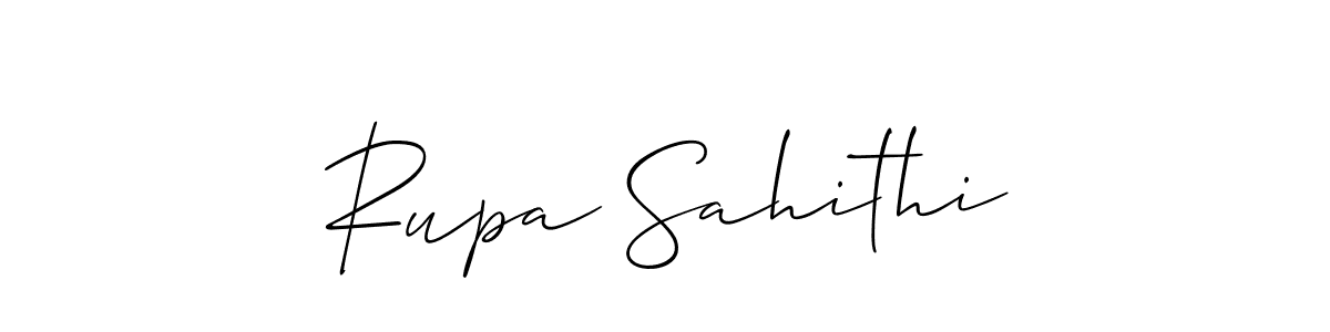 Use a signature maker to create a handwritten signature online. With this signature software, you can design (Allison_Script) your own signature for name Rupa Sahithi. Rupa Sahithi signature style 2 images and pictures png