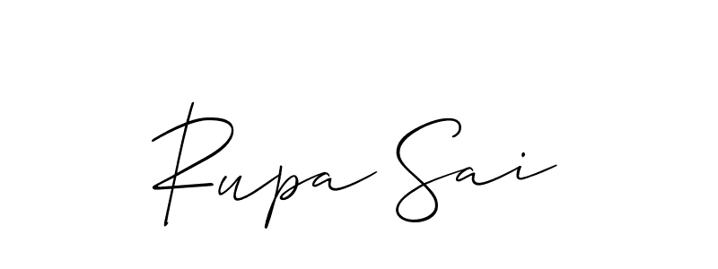 Make a short Rupa Sai signature style. Manage your documents anywhere anytime using Allison_Script. Create and add eSignatures, submit forms, share and send files easily. Rupa Sai signature style 2 images and pictures png