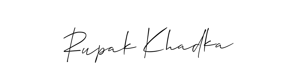 Make a beautiful signature design for name Rupak Khadka. With this signature (Allison_Script) style, you can create a handwritten signature for free. Rupak Khadka signature style 2 images and pictures png