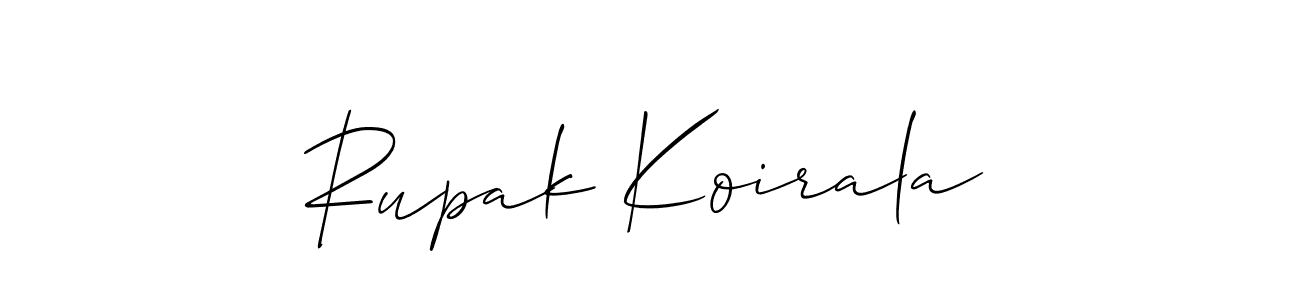 Also we have Rupak Koirala name is the best signature style. Create professional handwritten signature collection using Allison_Script autograph style. Rupak Koirala signature style 2 images and pictures png