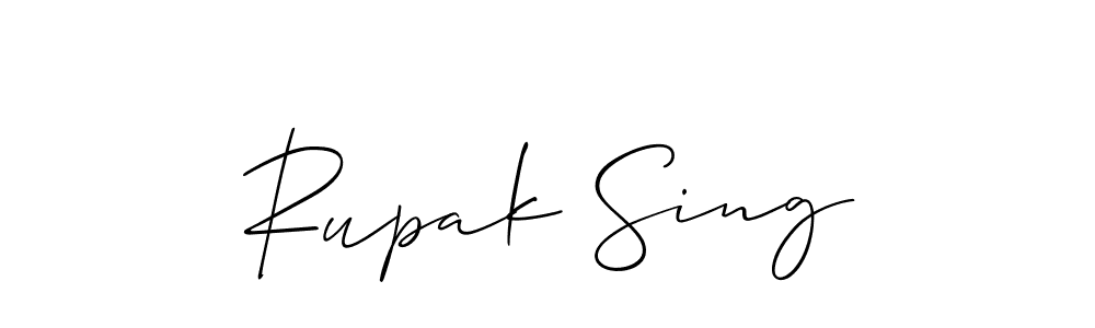 How to make Rupak Sing name signature. Use Allison_Script style for creating short signs online. This is the latest handwritten sign. Rupak Sing signature style 2 images and pictures png