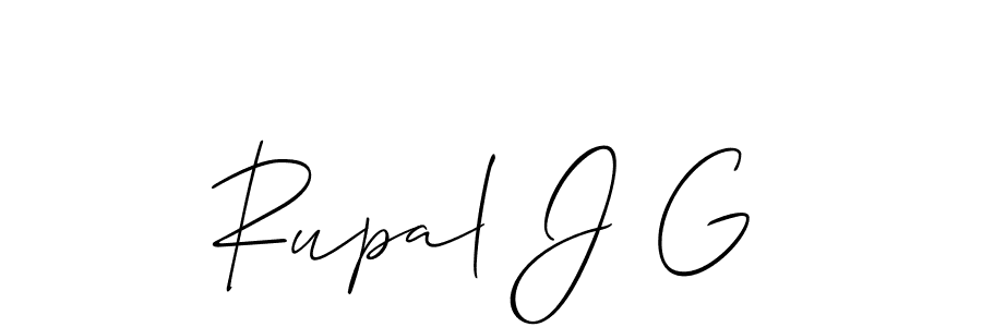 Make a short Rupal J G signature style. Manage your documents anywhere anytime using Allison_Script. Create and add eSignatures, submit forms, share and send files easily. Rupal J G signature style 2 images and pictures png