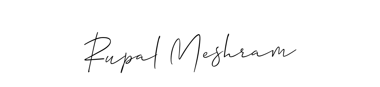 Allison_Script is a professional signature style that is perfect for those who want to add a touch of class to their signature. It is also a great choice for those who want to make their signature more unique. Get Rupal Meshram name to fancy signature for free. Rupal Meshram signature style 2 images and pictures png