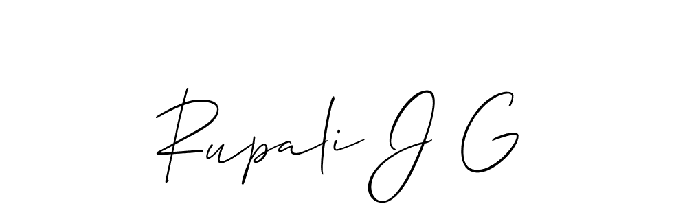 Allison_Script is a professional signature style that is perfect for those who want to add a touch of class to their signature. It is also a great choice for those who want to make their signature more unique. Get Rupali J G name to fancy signature for free. Rupali J G signature style 2 images and pictures png