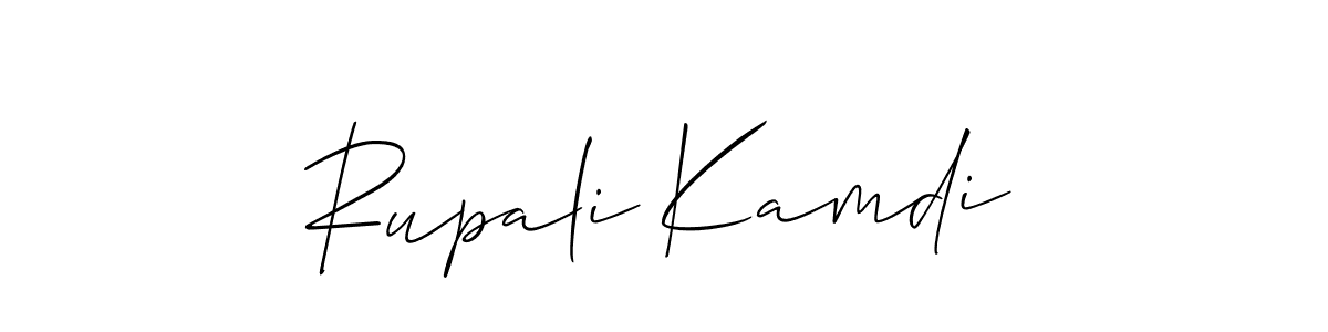 Also You can easily find your signature by using the search form. We will create Rupali Kamdi name handwritten signature images for you free of cost using Allison_Script sign style. Rupali Kamdi signature style 2 images and pictures png