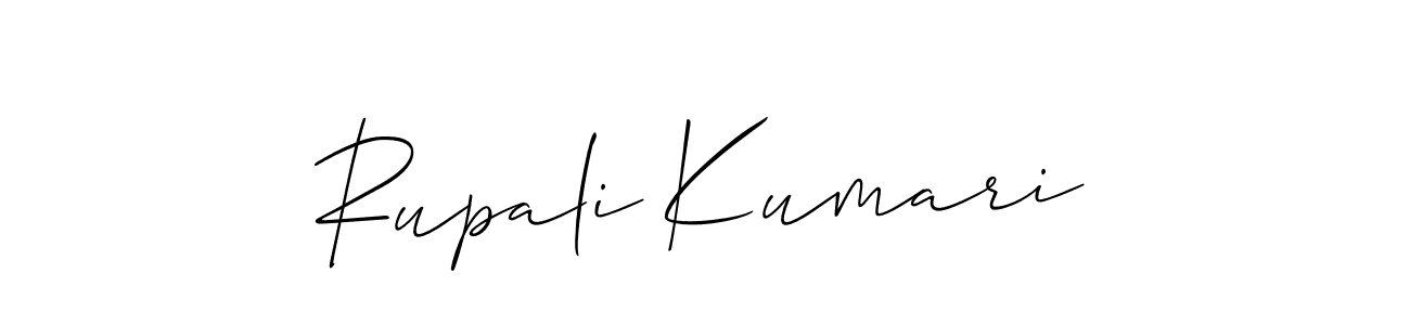 Make a beautiful signature design for name Rupali Kumari. With this signature (Allison_Script) style, you can create a handwritten signature for free. Rupali Kumari signature style 2 images and pictures png