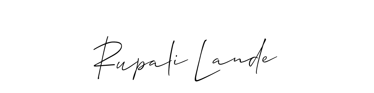 Create a beautiful signature design for name Rupali Lande. With this signature (Allison_Script) fonts, you can make a handwritten signature for free. Rupali Lande signature style 2 images and pictures png