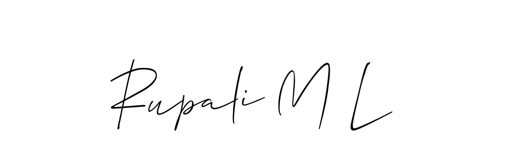 How to make Rupali M L signature? Allison_Script is a professional autograph style. Create handwritten signature for Rupali M L name. Rupali M L signature style 2 images and pictures png