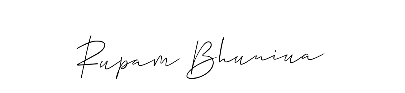 How to make Rupam Bhuniua name signature. Use Allison_Script style for creating short signs online. This is the latest handwritten sign. Rupam Bhuniua signature style 2 images and pictures png