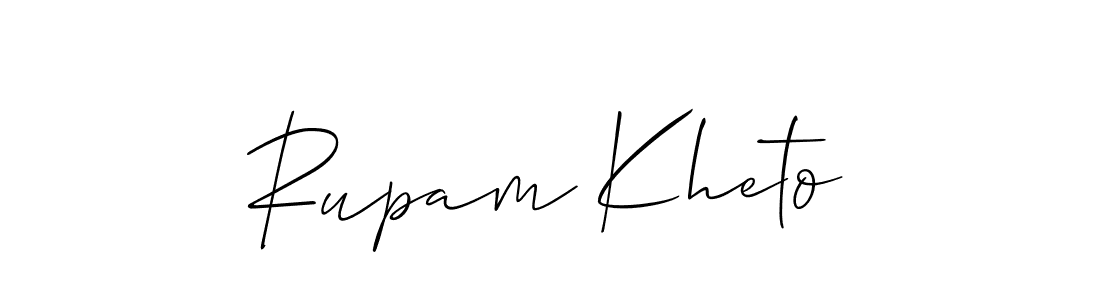 How to make Rupam Kheto name signature. Use Allison_Script style for creating short signs online. This is the latest handwritten sign. Rupam Kheto signature style 2 images and pictures png