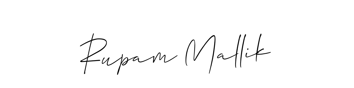 Create a beautiful signature design for name Rupam Mallik. With this signature (Allison_Script) fonts, you can make a handwritten signature for free. Rupam Mallik signature style 2 images and pictures png