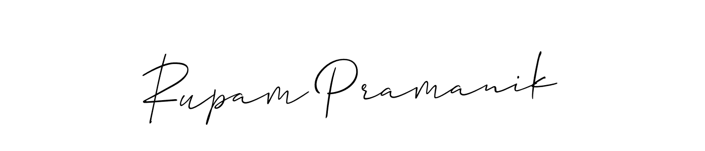 How to make Rupam Pramanik name signature. Use Allison_Script style for creating short signs online. This is the latest handwritten sign. Rupam Pramanik signature style 2 images and pictures png