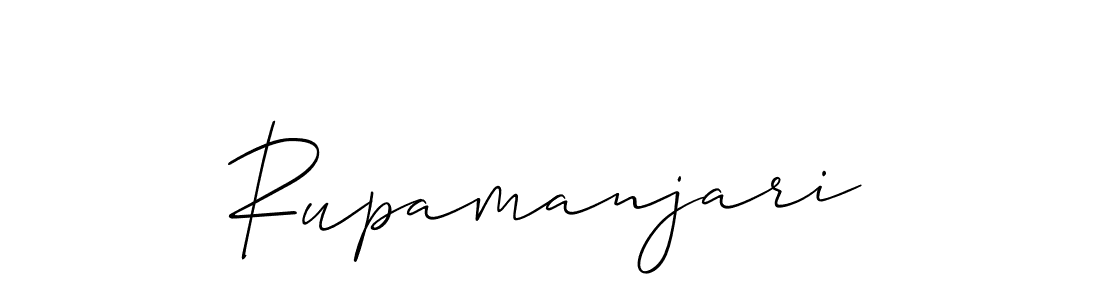 The best way (Allison_Script) to make a short signature is to pick only two or three words in your name. The name Rupamanjari include a total of six letters. For converting this name. Rupamanjari signature style 2 images and pictures png